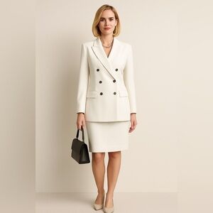 Ellen Tracy vintage classic double breasted suit tailored business professional